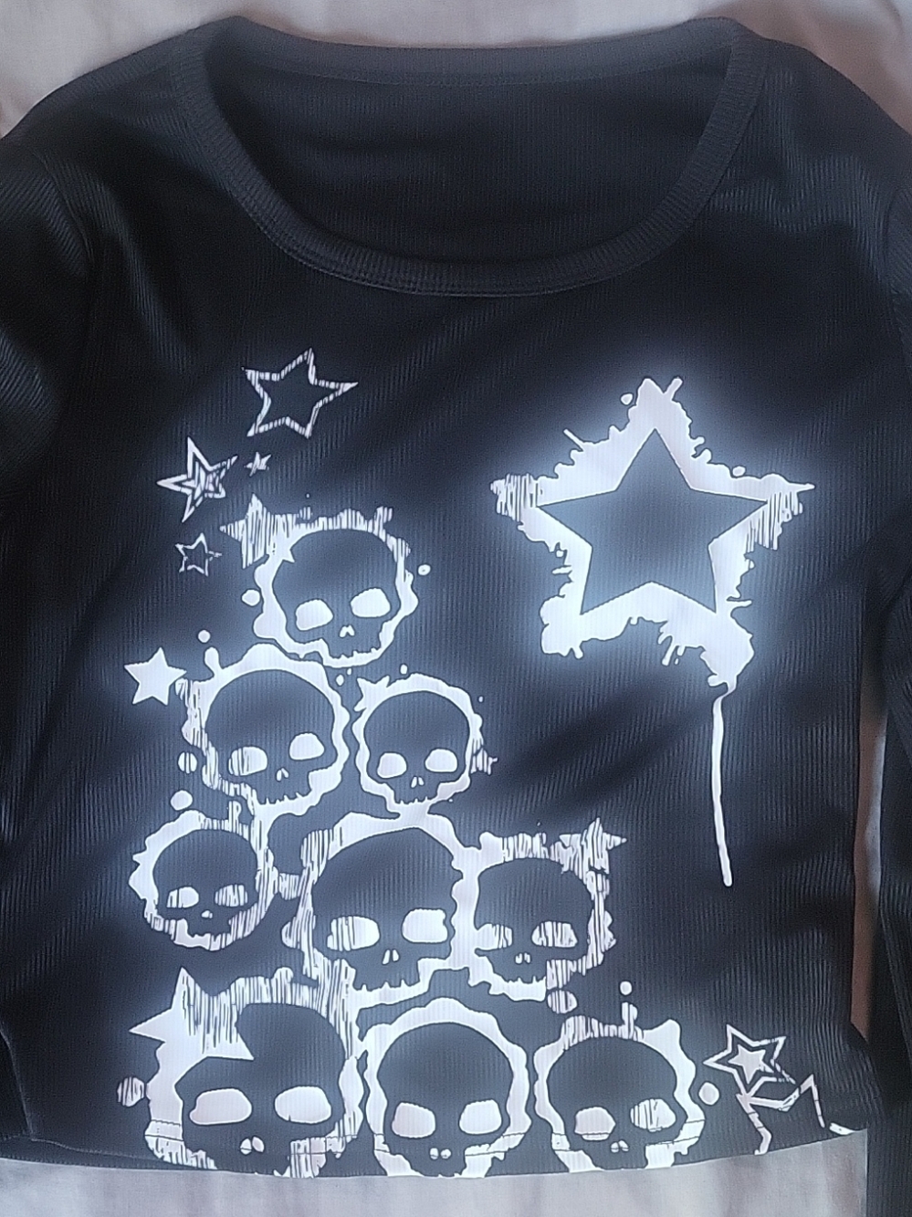 Graphic Skull & Star Long Sleeve Top